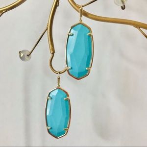 KS Elle Faceted Turquoise gold tone earrings